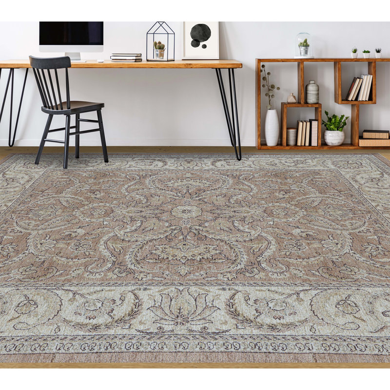 Sultanabad Wool Oriental Area Rug in Camel/Cream