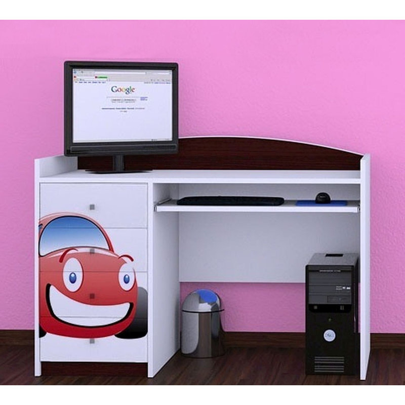 Yuri 125cm Computer Desk, Dark Brown