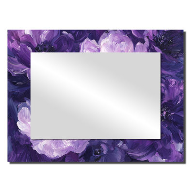 Pivoines mauves, danse de l'élégance I - art mural miroir décoratif floral - imprimé sur métal