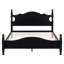 Base de lit plateforme double en bois pleine grandeur avec lattes noires stables et robustes
