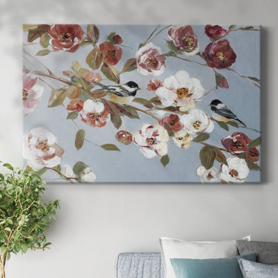Chickadees and Blossoms II-Gallery Wrapped Canvas