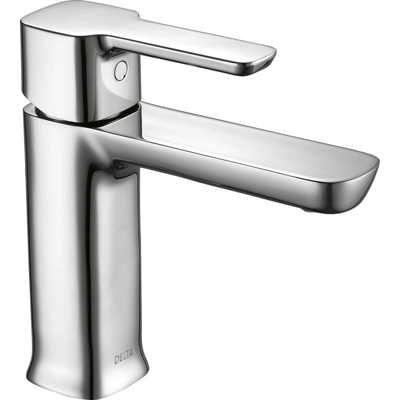 Modern Chrome Bathroom Faucet, Single Hole Bathroom Sink Faucet for Vanity, Push-Pop Drain Assembly, Chrome