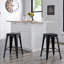 Tabouret de comptoir de cuisine contemporain en métal sans dossier - 24 po, noir mat | Idée de cadeau-47101123-47101126