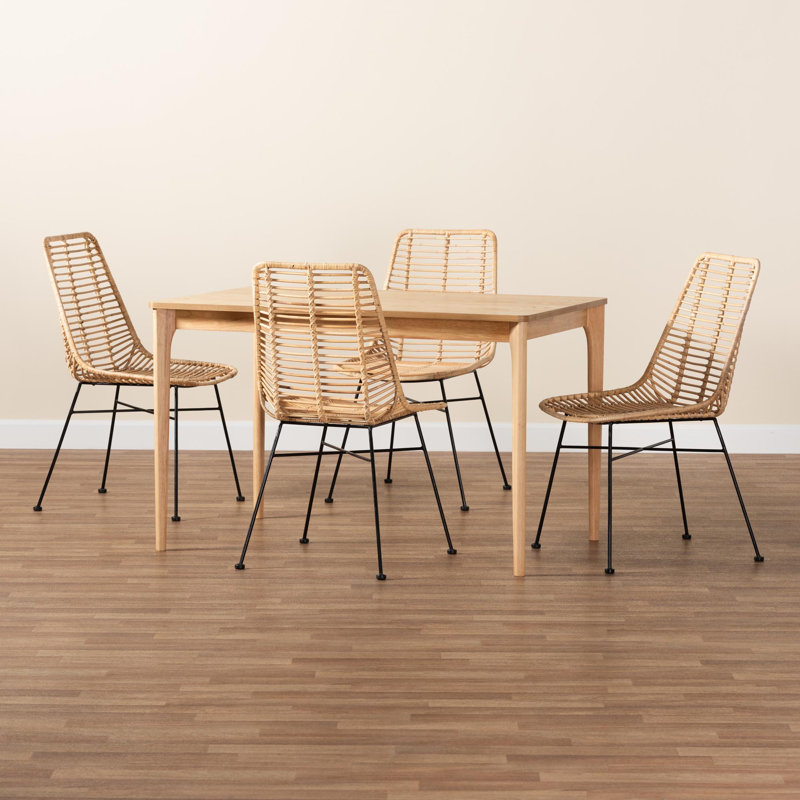 Ensemble repas en rotin pour 4 personnes Kersten