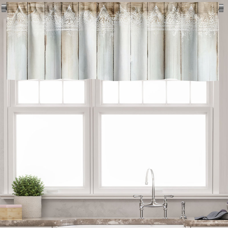 Striped Tailored Window Valance, 42" W x 12" L