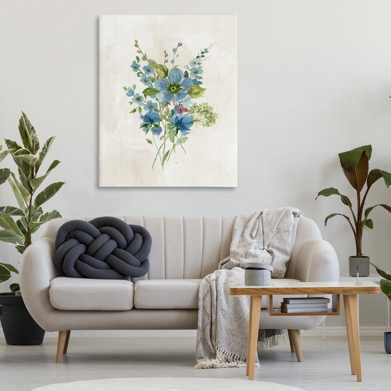  "Bundle of Blue Herbs", art mural sur toile par Nan, H 48 po x l 36 po