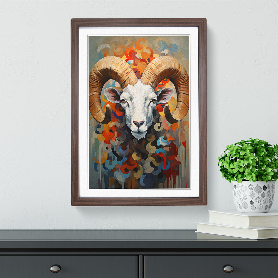Ram Sheep Dadaism - Framed Print