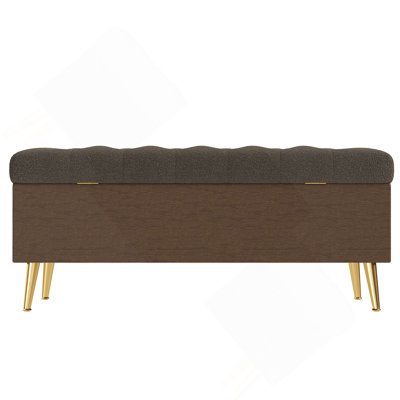 Modern Storage Ottoman Bench Upholstered Bedroom Bench Entryway Storage Ottoman Tufted Ottoman Bench for Living Room, Bedroom and Entryway, Grey