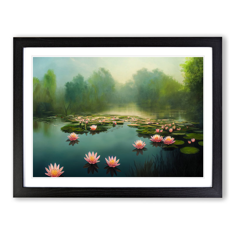 Special Water Lily Pond - Framed Print, Black Frame, 46cm H x 64cm W
