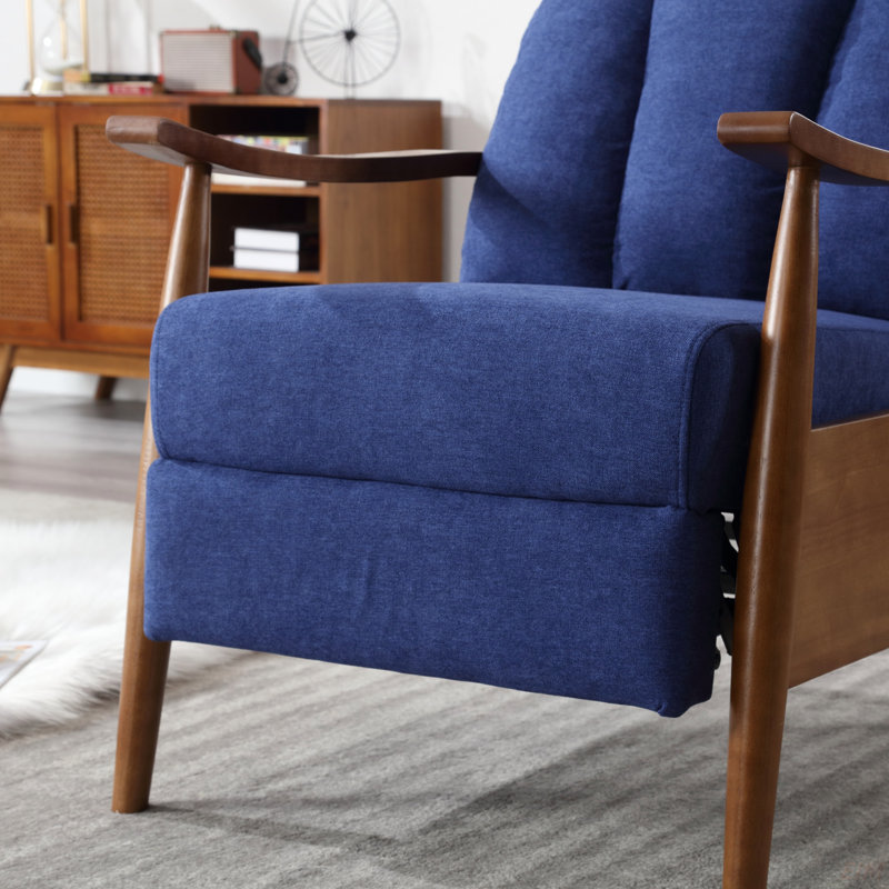 Fauteuil inclinable rembourré bamber, Lin bleu