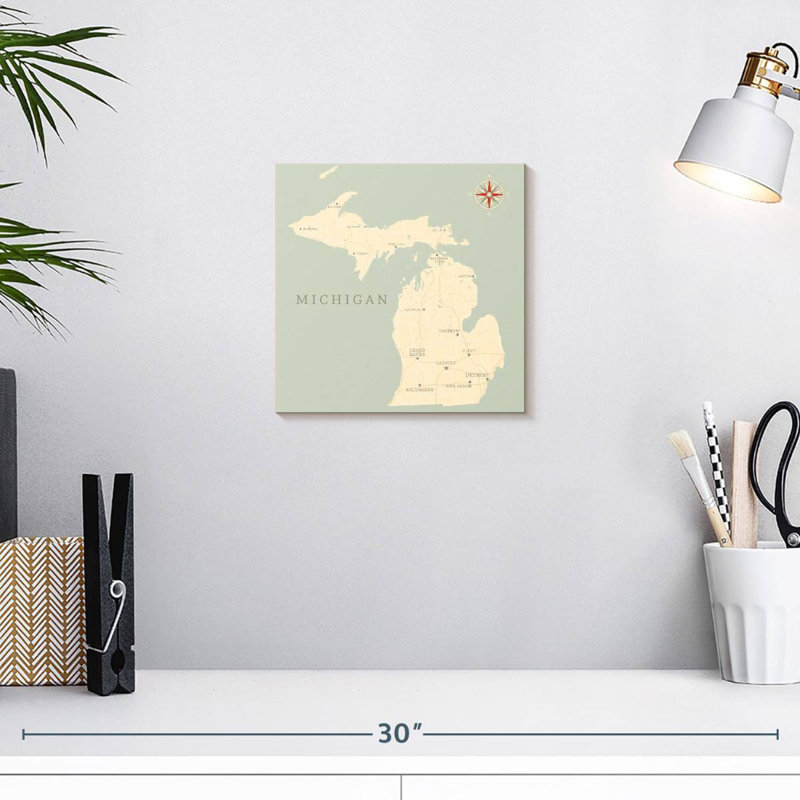 Carte du territoire de Aliaz, Michigan, H 10 po x l 10 po