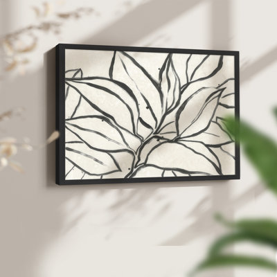 Parchment Brush Branch II -Framed Print - Restickable