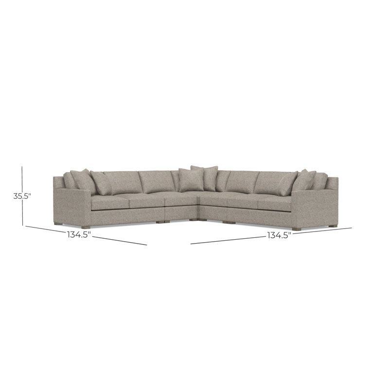 Kelsey Sectional, 35.5" H x 134.5" W x 134.5" D, Beige Polyester