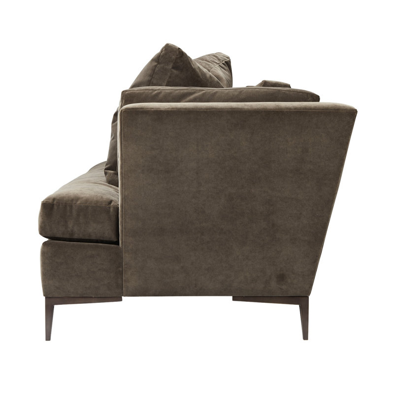 Aiden Upholstered 90.5'' Sofa, Rise Charcoal (Performance fabric) 1357-95, Antique Bronze