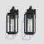 Lanterne murale d'extérieur noire 1 lumière H Dusk to Dawn 14,5 po avec abat-jour en verre transparent imperméable