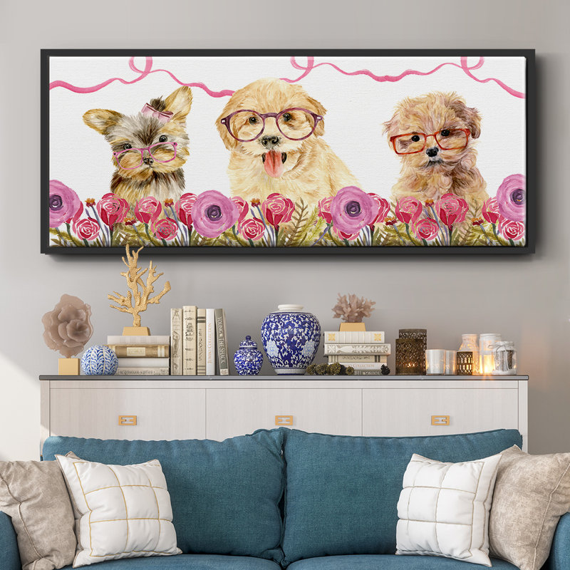 Collection Puppy Valentine, toile encadrée, H 8 po x l 20 po