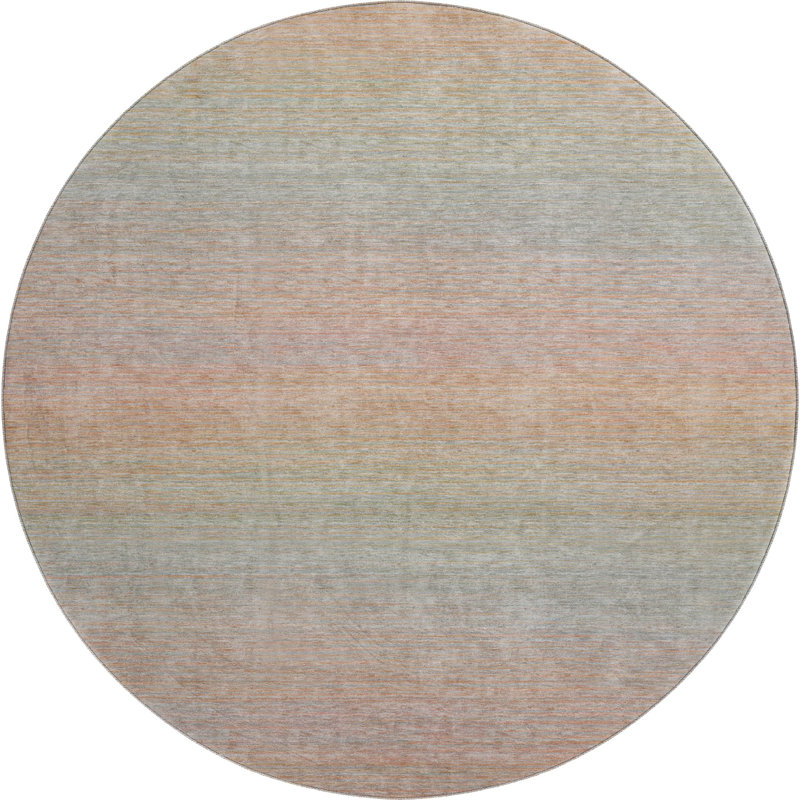 Premium Machine Washable Barry AMF1291 Stripes Rug, Round 8'
