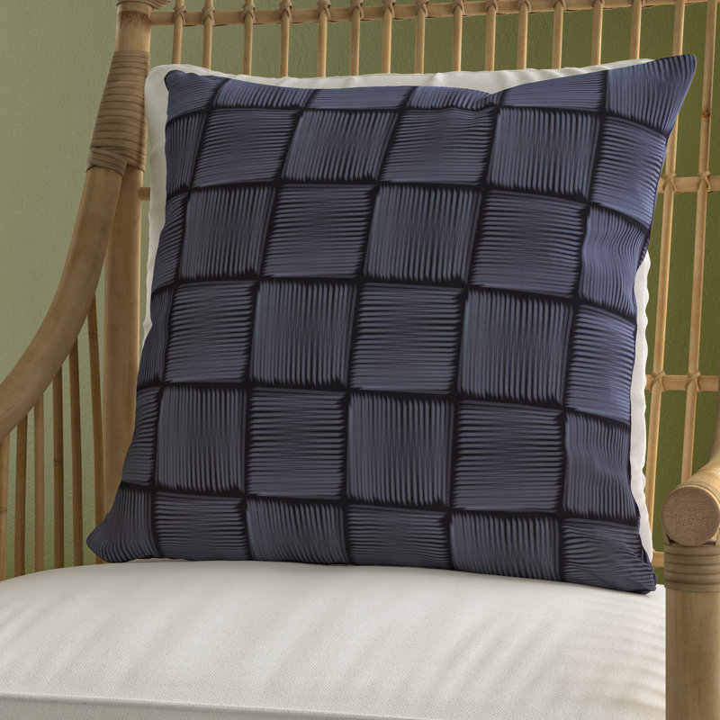Housse de coussin carrée extérieure/insert, Bleu