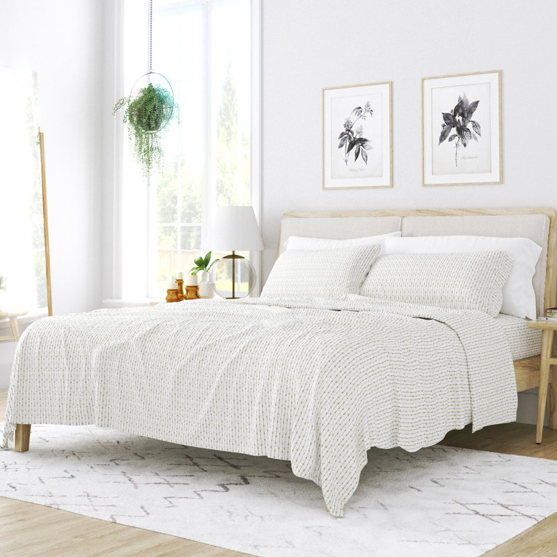 Sage Beaded Arrows Print Microfiber Full Sheet Set