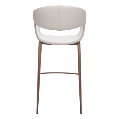 Tabouret de bar Limay beige et noyer