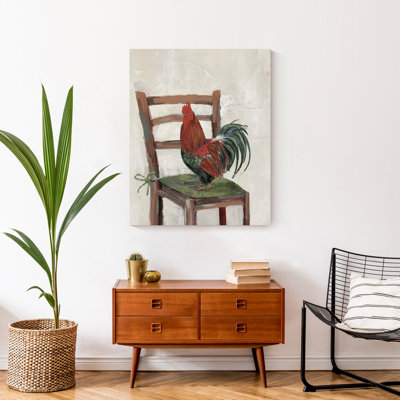 Rooster on a Chair Canvas Print