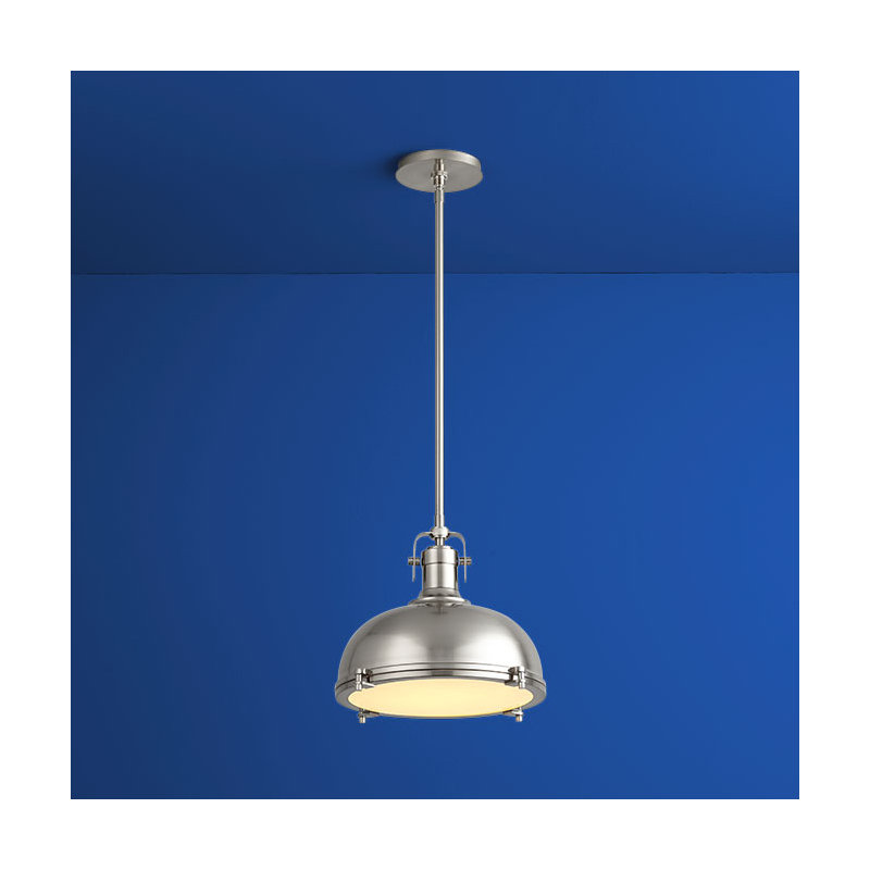 Luminaire suspendu pour dôme simple Bernardi, Nickel satiné
