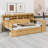 Daybed With Storage Shelves, Multi-Functional Bed With Two Storage Drawers And Study Desk-1998496449