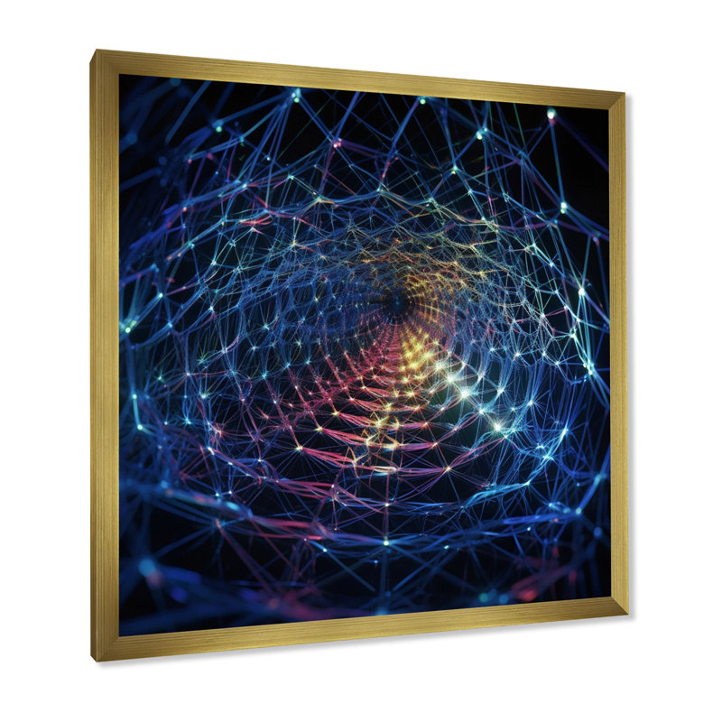Futuriste Infinity Matrix I - Fractals, impression d'art mural, Cadre doré à une seule photo, H 30 po x l 30 po x P 1 po