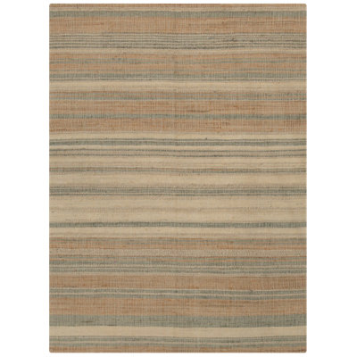 Aquila Striped Area Rug in Earth Green/Orange/Beige