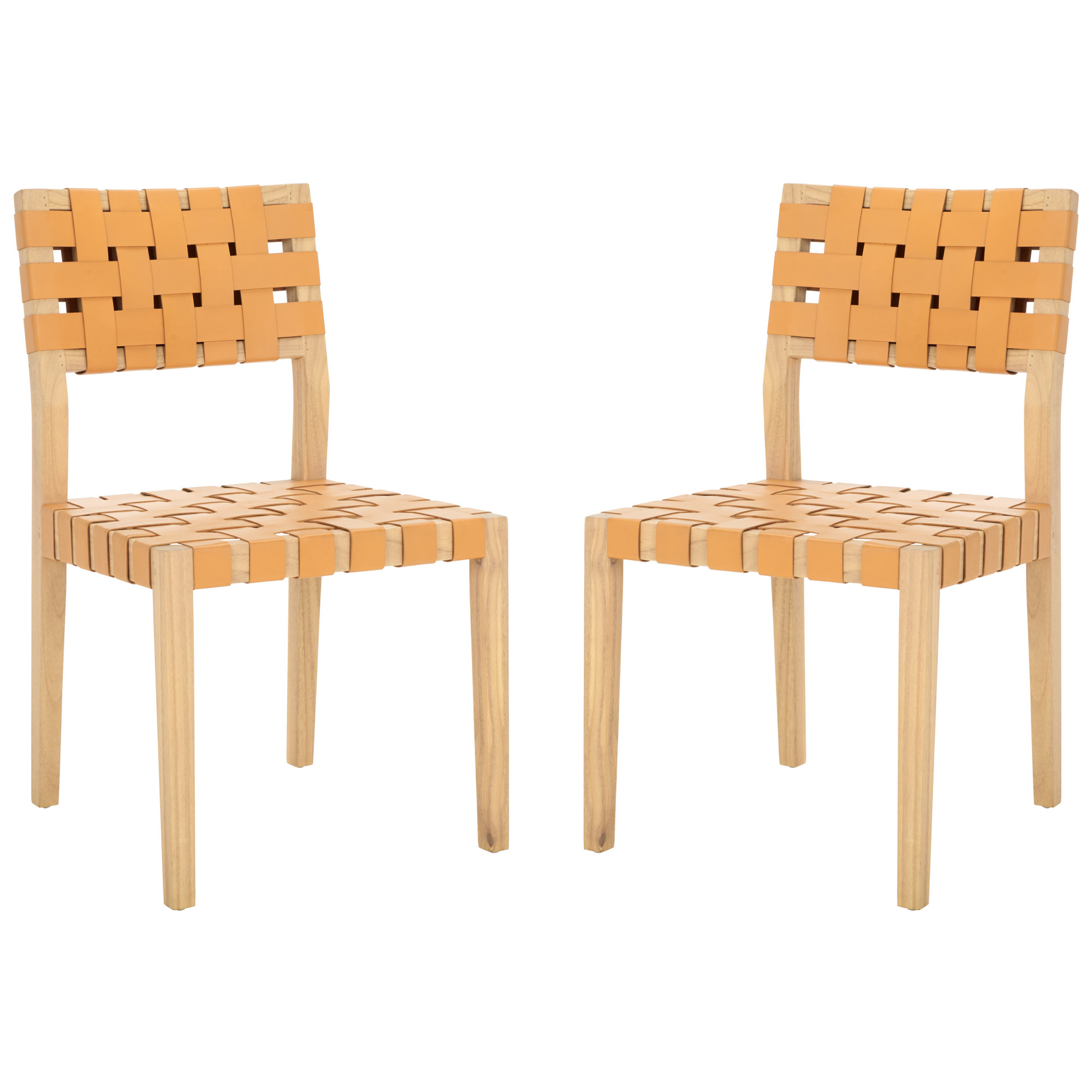Stehouse Woven Leather Dining Chair, Walnut