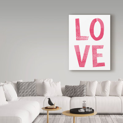 « love rose », art textuel sur toile tendue