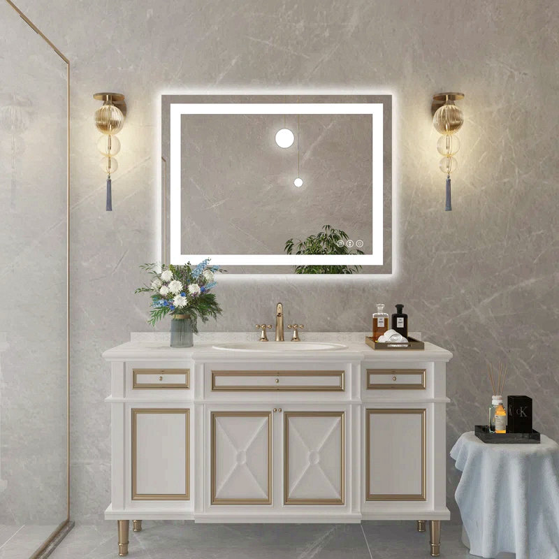 Ce miroir mural est un miroir pratique et décoratif, 28 po x 36 po