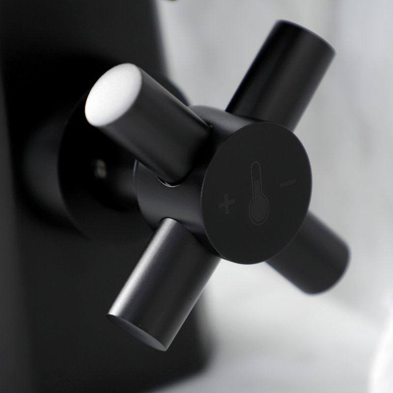 Kingston Brass Constantine Two-Handle 1-Hole Deck Mount Bathroom Faucet with Push Pop-Up, Matte Black