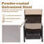 Chaise longue d'extérieur réglable en métal pour fauteuil inclinable avec dossier rabattable, angle réglable, coussins amovibles, support 350 lb, beige