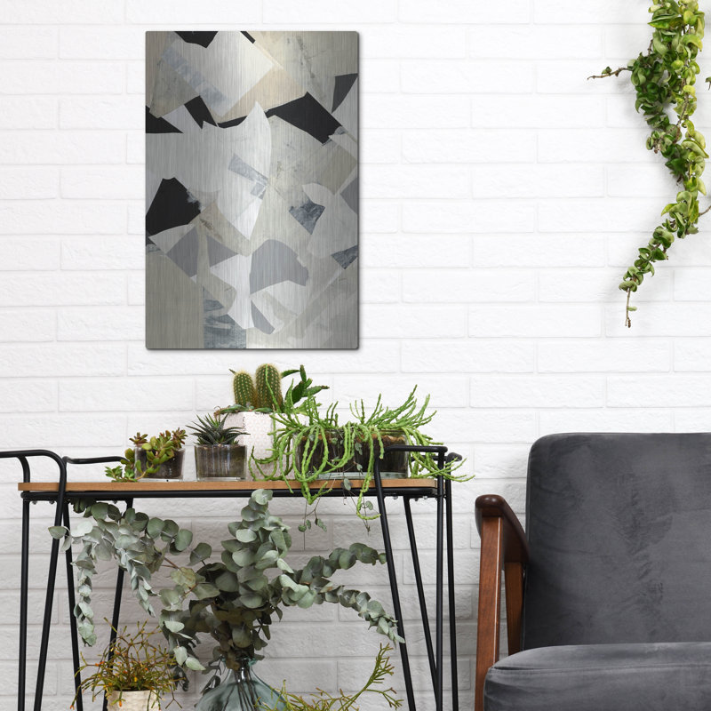  «Monochrome Falls 7» par Cartissi, art mural en métal, 12 po x 16 po, H 16 po x l 12 po