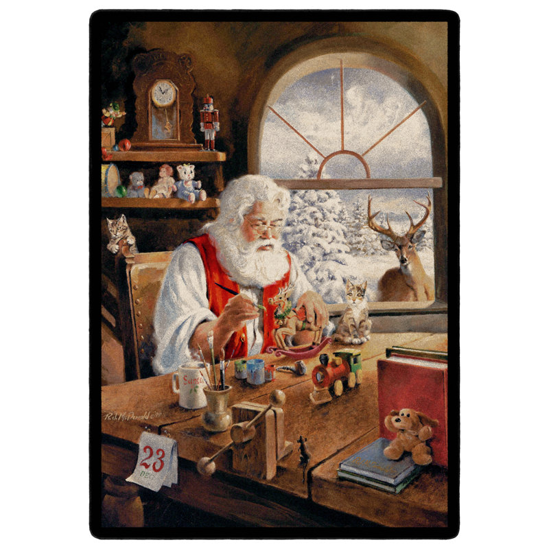 North Burnet Santa Gifts Area Rug, Rectangle 5'4" x 7'8"