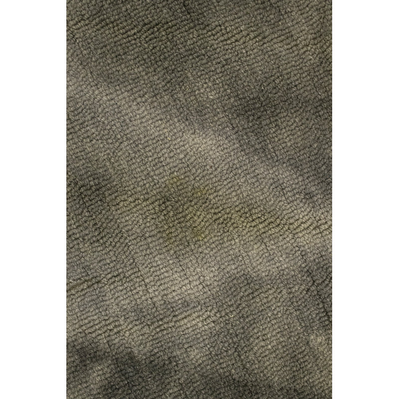 Tapis en laine touffeté à la main à motif géométrique brun foncé