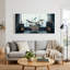 Art mural sur toile pleine installation en loft urbain avec vue sur la ville-133536715