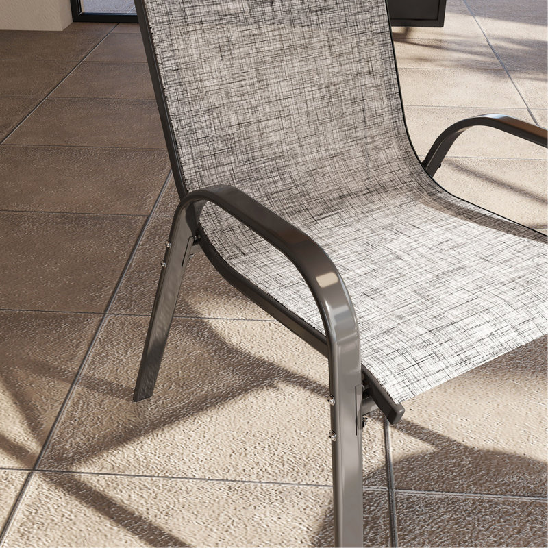 Ensemble de 4 chaises de salle à manger empilables, Gris