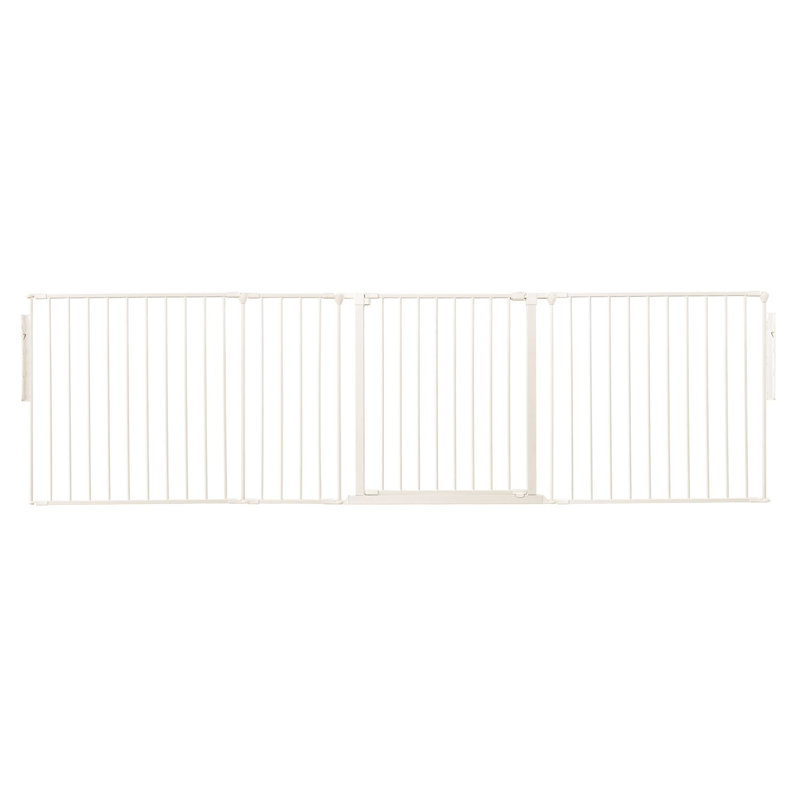 Solyana 70cm H Metal Folding Room Divider, 70cm H x 259cm W x 1.5cm D, White