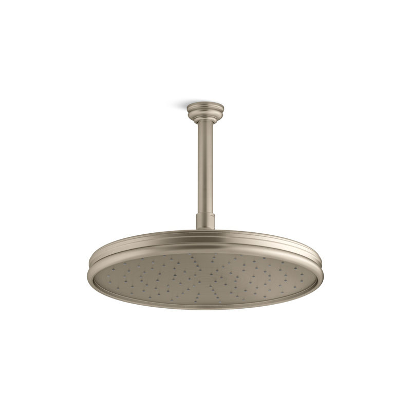 Foundations Air-Induction Large Traditional Rain Showerhead, Brushed Bronze
