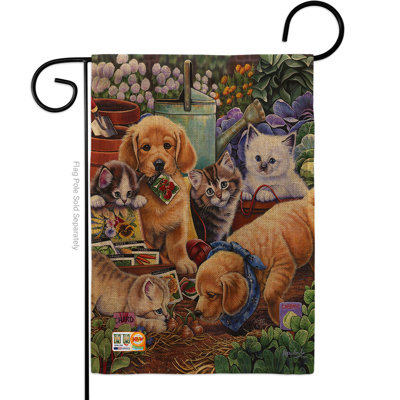 Double Sided 18.5'' H x 13'' W Burlap Animal Garden Flag