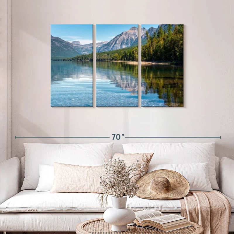 Arbres Kerrick au bord du lac Mcdonald, H 28 po x l 45 po