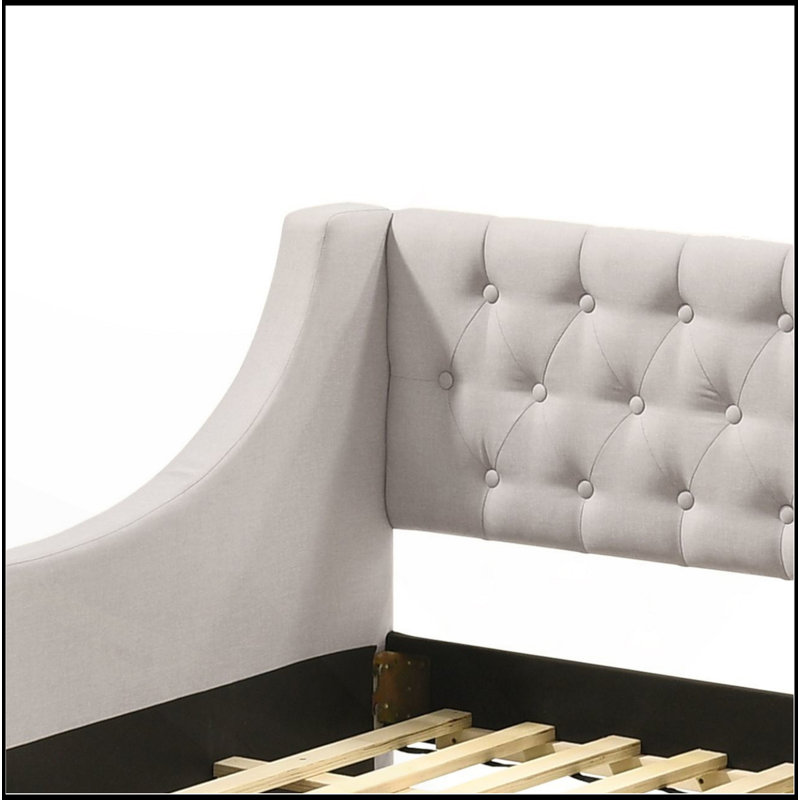Miaja Daybed, Daybed, Upholstered Bed with Trundle, Twin, Fog