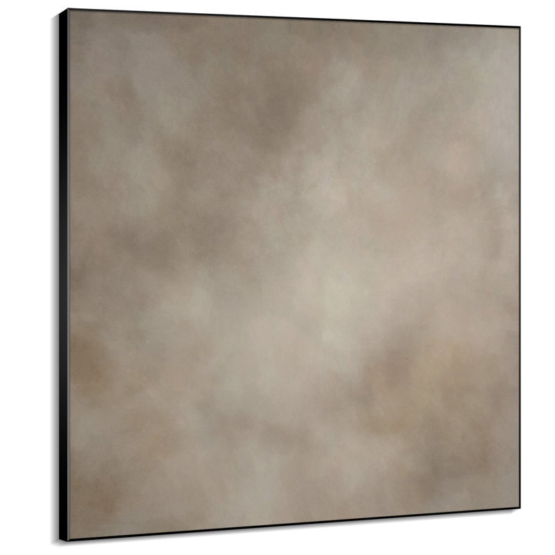 Extra Large Wall Art Fabric Print - Abstract Beige and Taupe Marble Effect Illustrations Artwork Decor for Living Room or Bedroom - "Frame Assembly Required (Unfinished Frame)"