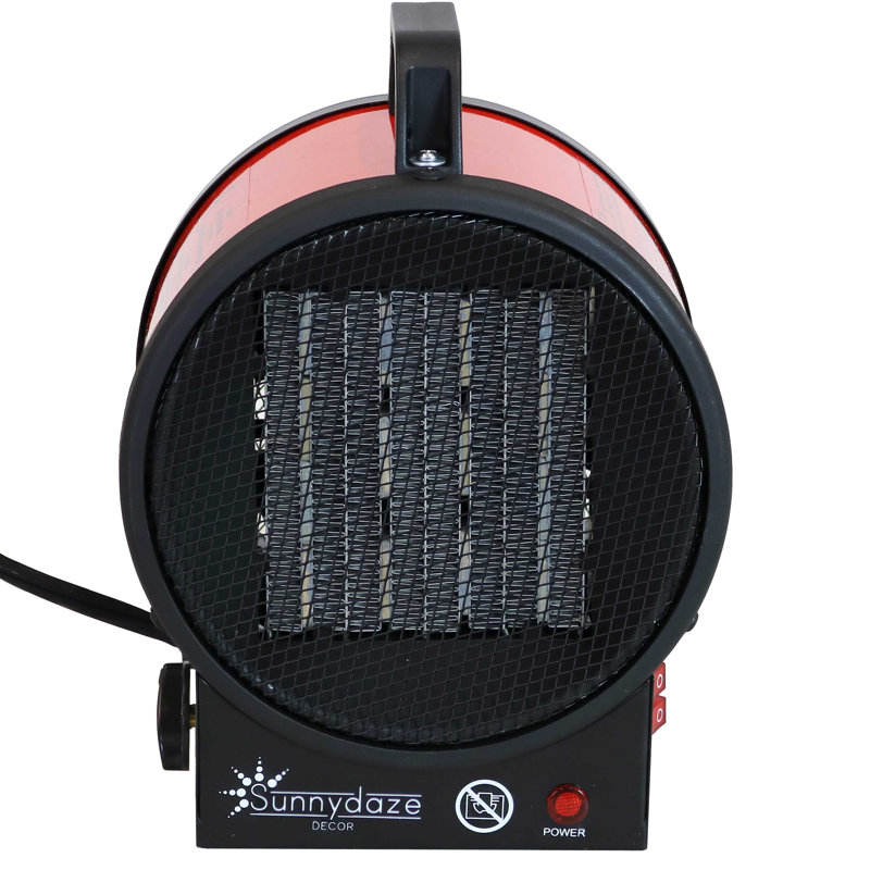 Portable Red Ceramic Electric Space Heater with Auto Shut-Off