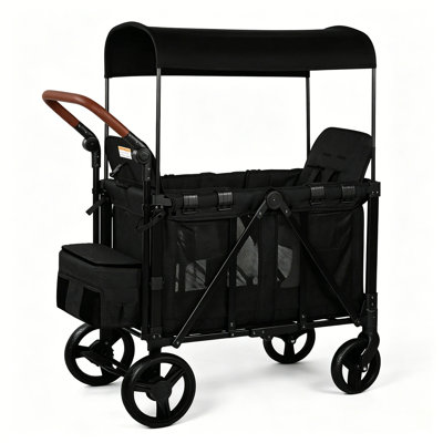 Extra Large 3-In-1 Travel System Stroller With Canopy, Converts To Quad Seat, One-Hand Fold & All-Terrain Wheels