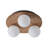 3-Light Glass Goble Wooden Round Flush Mount-2140049026