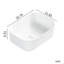 Lavabo vasque de salle de bain, lavabo rectangulaire au-dessus du comptoir, petit lavabo en résine de pierre blanche lavant les éviers artistiques sans drain escamotable