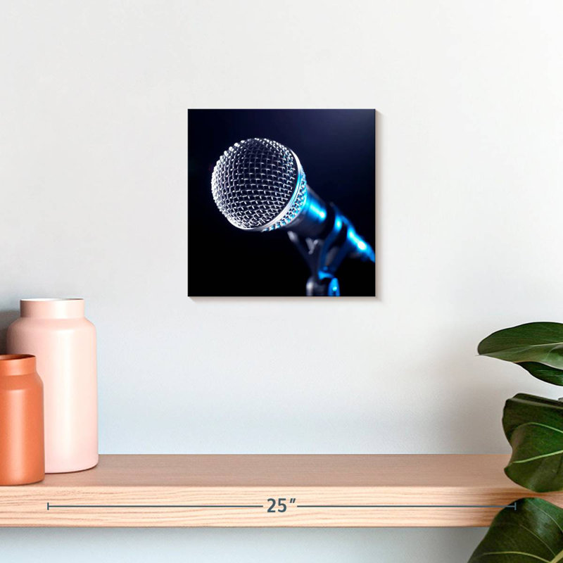 Abarca Microphone On A Stand, 10" H x 10" W
